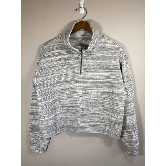 Tentree Sweatshirt‎ Womens XL Gray Organic Cotton Knit Quarter Zip Pullover - Picture 1 of 5